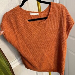 Moon & Madison Orange Knit Top